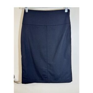 Banana Republic Italian Fabric Black Stretch Lined Pencil Skirt w/‎ Slit, Size 0